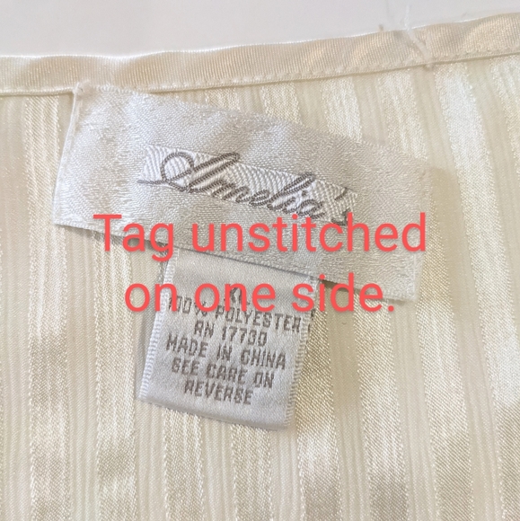 Vintage Amelia's Short Nightgown Slip Cream Satin Thin Straps Size XL - Picture 7 of 14